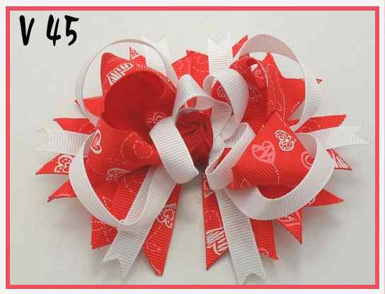 Valantine\'s Day hair bows fashion girl baby boutique hair bows